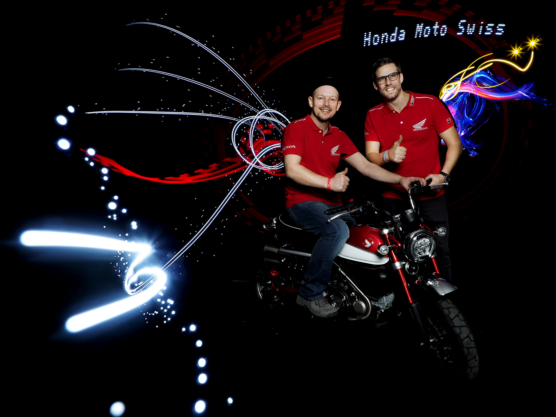 Light Painting Animation Studio Honda Moto